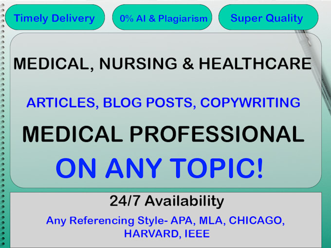 Gig Preview - Be your medical pharmaceutical and nursing research writer