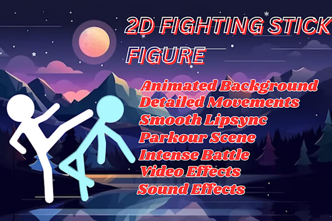 Bestseller - animate 2d fighting stick figure 2d stick figure animation 2d stickman animation