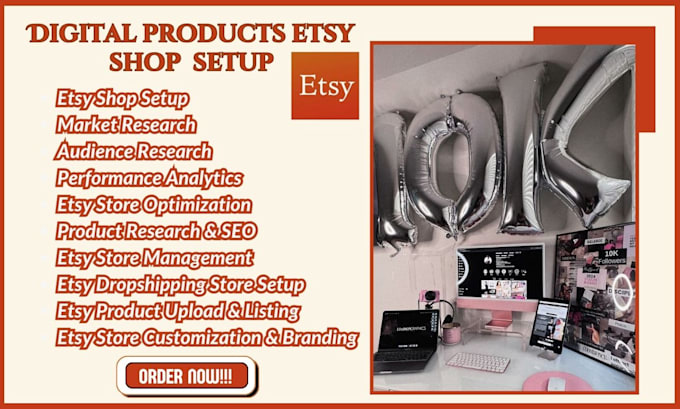 Bestseller - setup digital product etsy shop etsy digital product dropshipping store shop seo