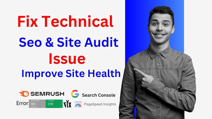 Gig Preview - Fix semrush errors, indexing issues, console problems and page indexing