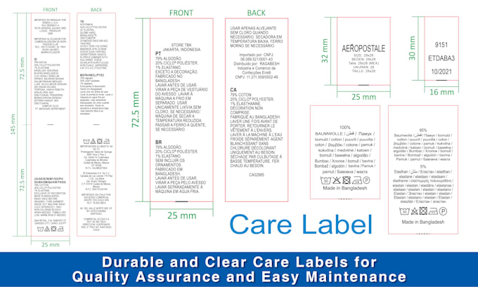 Gig Preview - Do care labels for quality assurance and easy maintenance