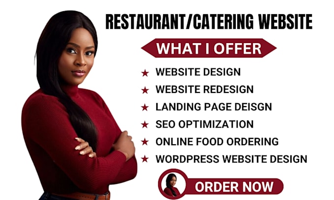 Gig Preview - Build restaurant website catering website food website with online food ordering