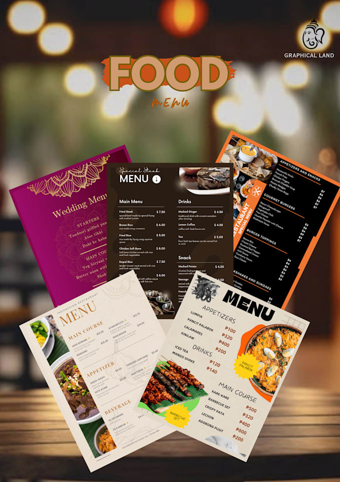 Gig Preview - Design creative meal catalogue for your restaurant