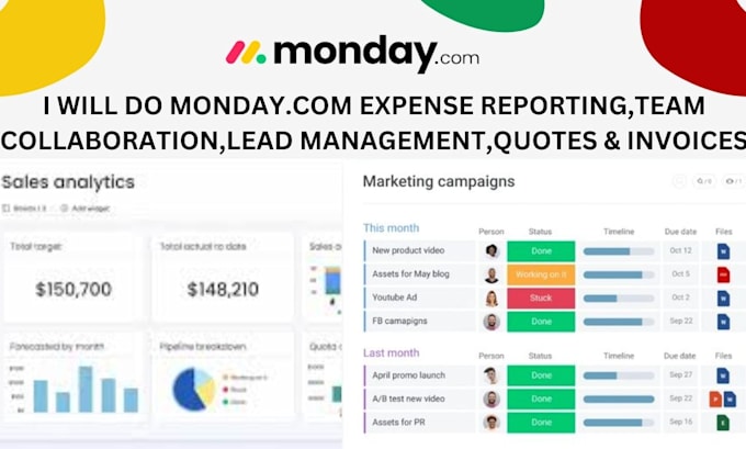 Bestseller - do expense reporting team collaboration lead management, quote,invoice on monday