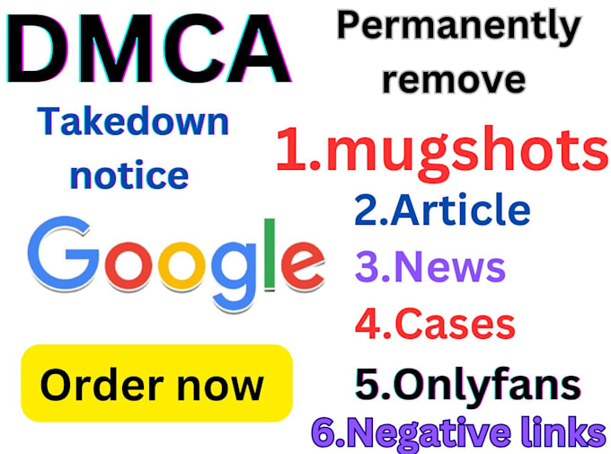 Gig Preview - Permanently remove mugshots bad news,articles,onlyfans, negative links by dmca