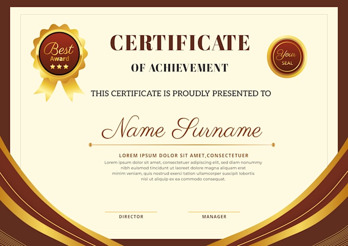 Gig Preview - Do professional certificate design