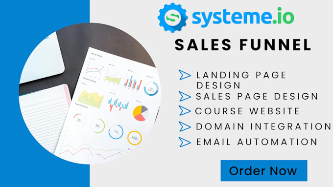 Gig Preview - Build systeme io sales funnel, systeme io landing page design, sales funnel