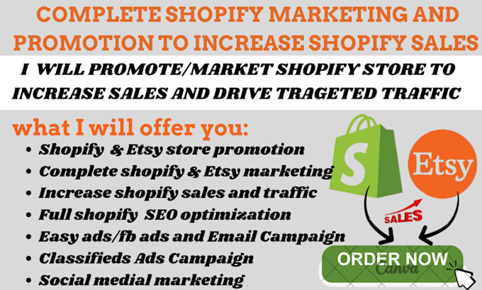 Gig Preview - Increase shopify sales etsy marketing promotion etsy traffic views shopify SEO