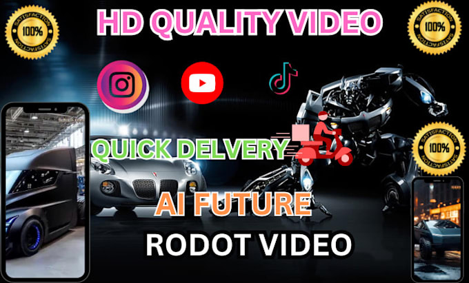 Gig Preview - Make a stunning viral ai future robot video for youtube, tiktok shorts