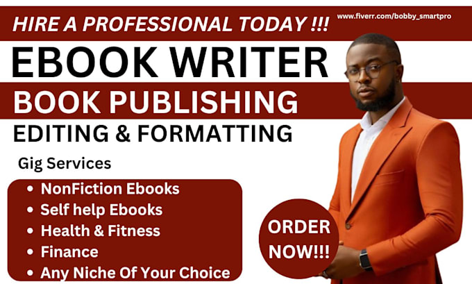 Gig Preview - Do ebook ghostwriter,KDP nonfiction ghostwriting, book publishing, book editing