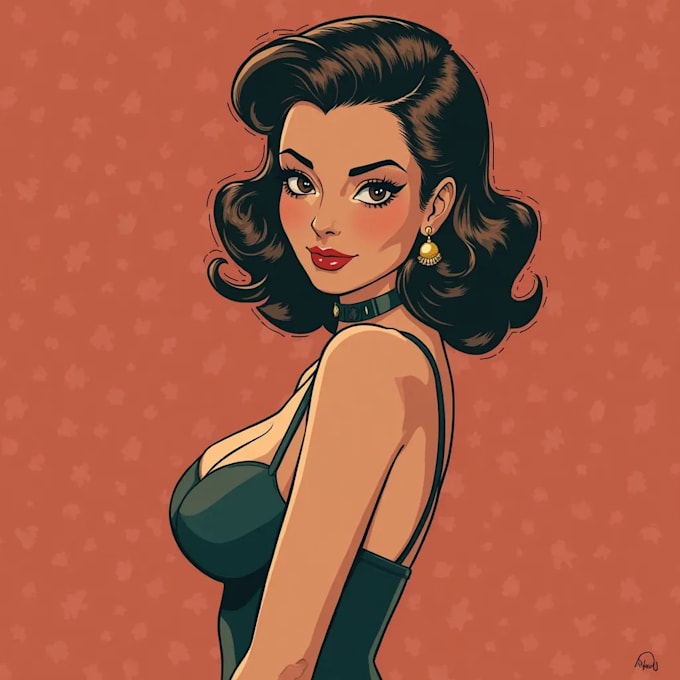 Gig Preview - Draw a sexy pin up girl