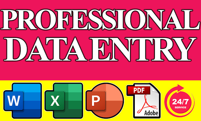 Gig Preview - Data entry ms word, excel and powerpoint expert for 3 day