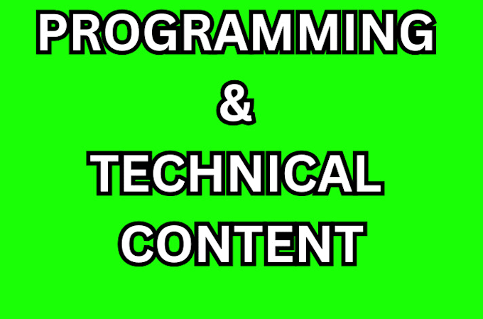 Gig Preview - Write programming and tech article and technical content