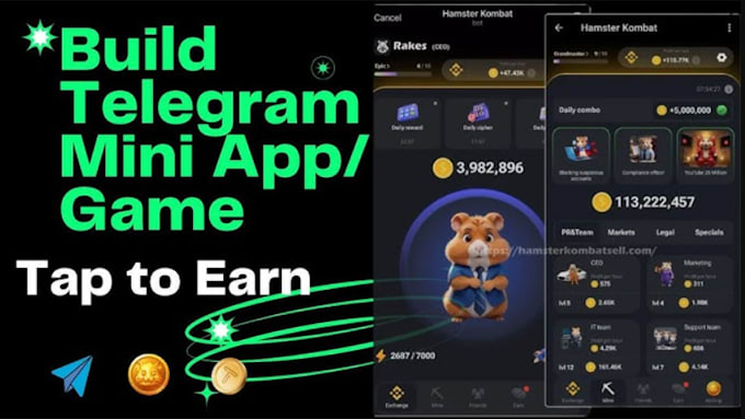 Gig Preview - Create telegram game telegram mini game telegram app game development