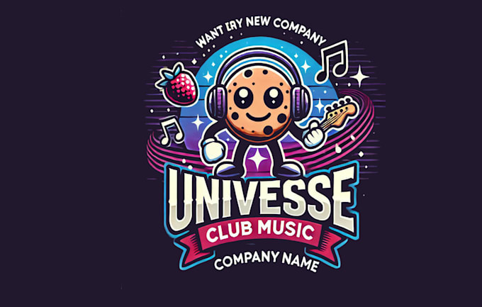 Gig Preview - Design a unique universe club music mascot logo for your brand