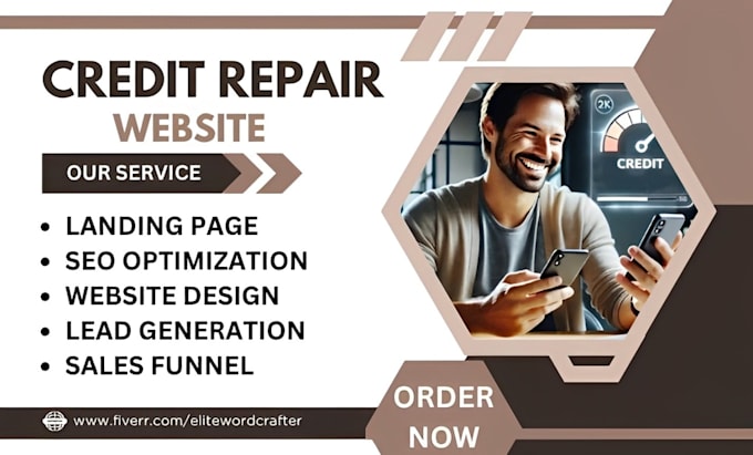 Gig Preview - Credit repair website, funnel, credit repair landing page