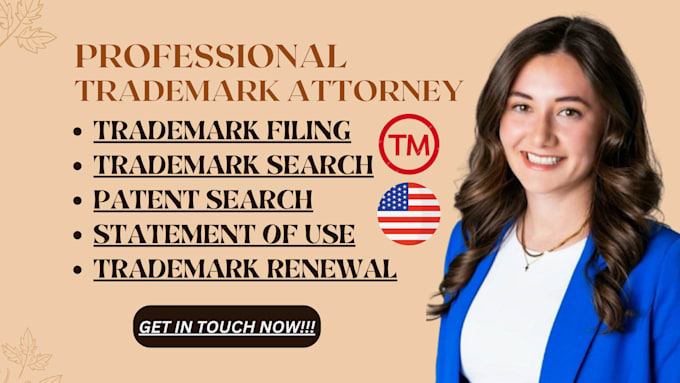 Gig Preview - Be your trademark attorney for trademark applications