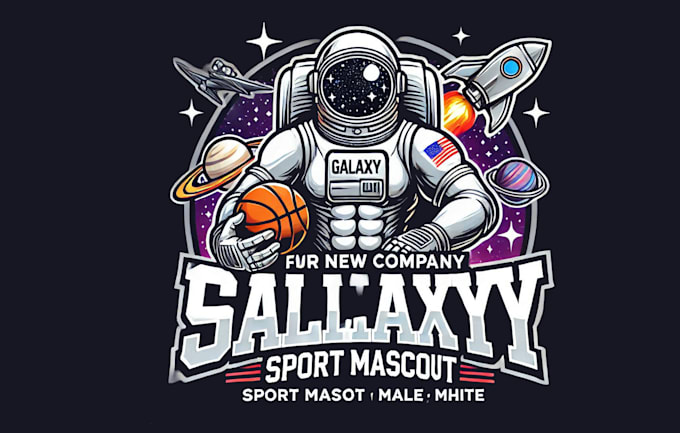 Gig Preview - Design a galaxy astronaut sport mascot logo for your team or brand