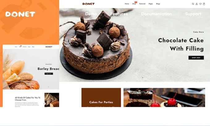 Gig Preview - Design a complete catering website cake website