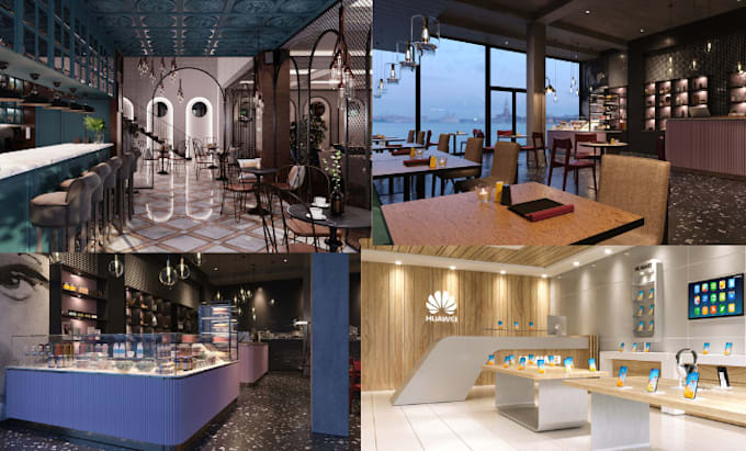 Bestseller - create 3d interior and exterior design, bar design office design