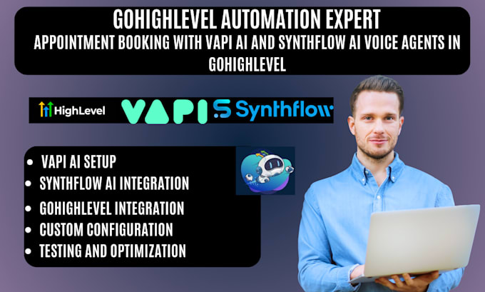 Gig Preview - Setup vapi ai, synthflow ai voice agent for appointment booking with gohighlevel