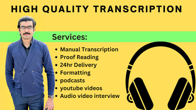 Gig Preview - Transcribe audio file to text file flawlessly in 1 day