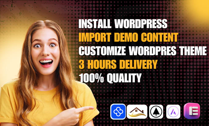 Gig Preview - Install wordpress theme, demo import, theme customization