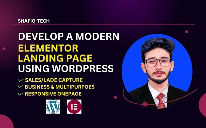 Gig Preview - Design a stunning elementor landing page or responsive wordpress landing page