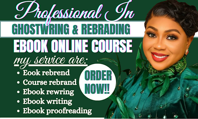 Gig Preview - Ghostwrite or rebrand ebook course, christian ebook book editing