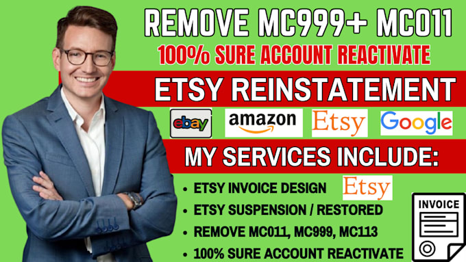 Gig Preview - Ebay reinstatement ebay suspension ebay mc999 mc011 bbe vero suspension ebay po