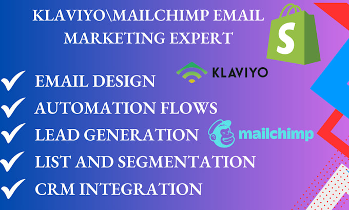 Gig Preview - Setup klaviyo email marketing with mailchimp automation