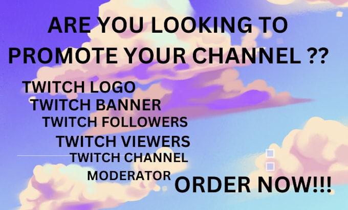 Gig Preview - Do twitch logo banner followers viewers channel moderator overlays