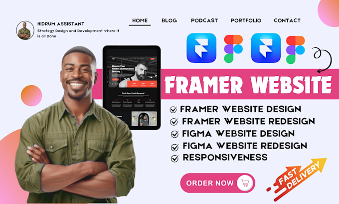 Gig Preview - Design framer website design, framer website redesign, figma to framer website