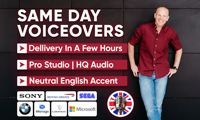 Gig Preview - Record a professional british male voiceover for your project