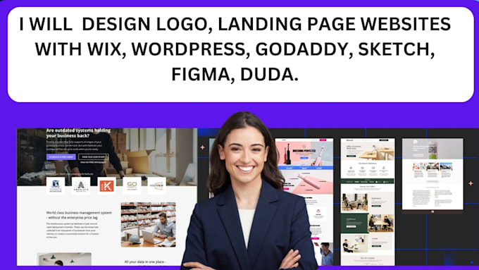 Bestseller - design logo, landing page websites with wix, wordpress godaddy sketch figma duda