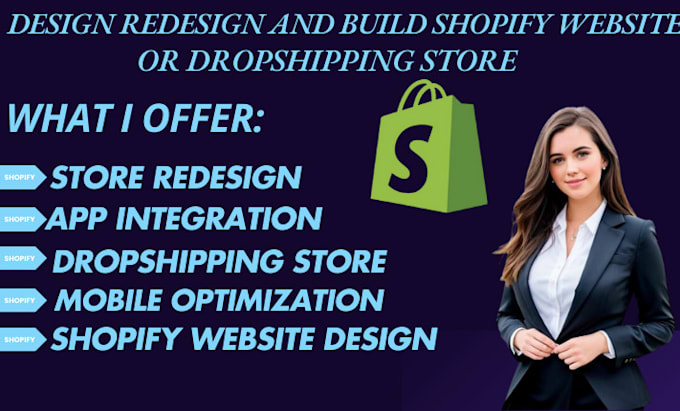 Gig Preview - Design or redesign your shopify website or dropshipping store professionally