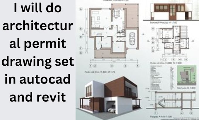 Gig Preview - Do architectural permit drawing set in autocad and revit