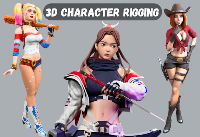 Gig Preview - 3d character model, rigging, unity 3d game character, unreal engine or animation