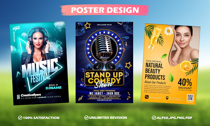 Gig Preview - Design a eye catching poster for your event product or show