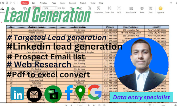 Bestseller - lead generation, data entry, email list building