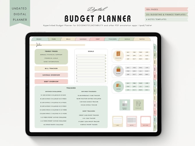 Gig Preview - Create etsy digital planner, fully hyperlinked for goodnotes