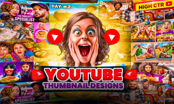 Gig Preview - Design best stunning custom youtube thumbnails fast professional view boost