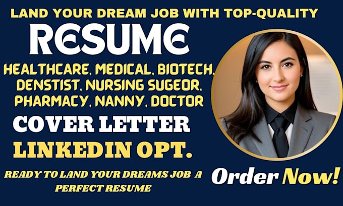 Gig Preview - Write healthcare, medical, doctor, nursing, pharmacy, phlebotomy, surgeon resume