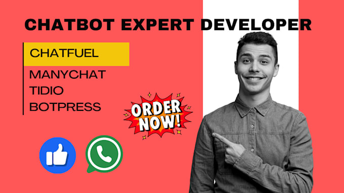 Gig Preview - Do chatbot with manychat tidio botpress intercom chatbase chatfuel