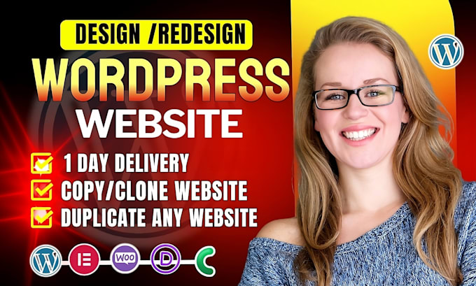 Gig Preview - Design, copy clone, redesign, duplicate, wordpress website using elementor pro