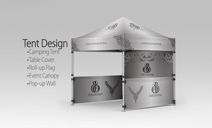 Gig Preview - Design canopy tent, table cover and feather flag