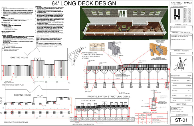 Gig Preview - Design patio, deck for architectural and structural city permit drawings