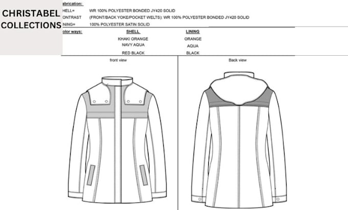 Gig Preview - Design fashion flat sketches clothing tech pack