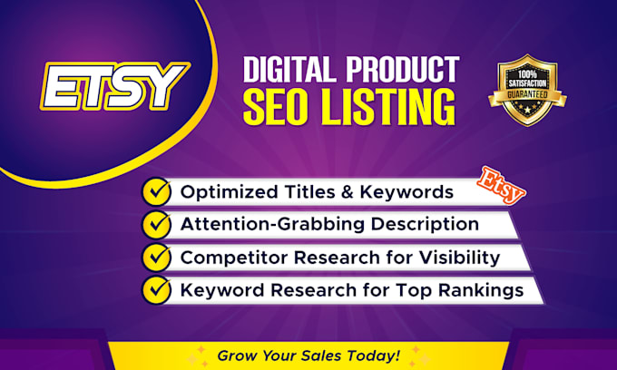 Gig Preview - Do etsy digital products SEO listing and etsy digital planner that boost sales