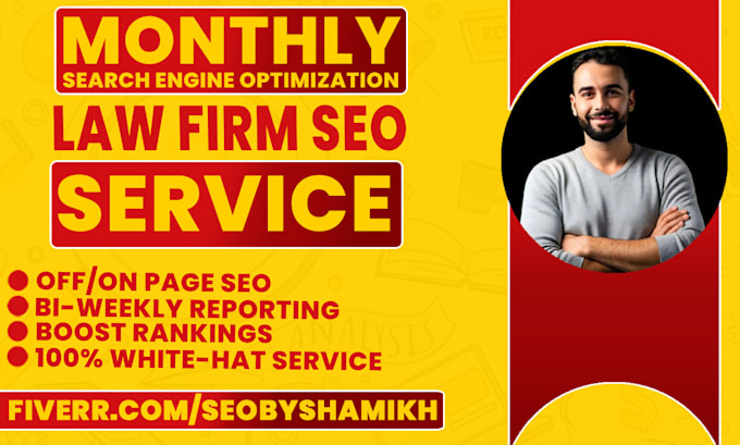 Gig Preview - Do monthly law firm SEO service with white hat  dofollow contextual backlinks